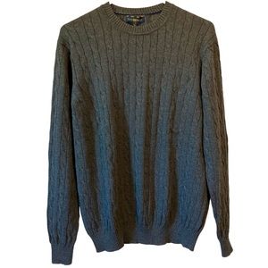 Club Room Ribbed Pullover Sweater Crewneck Eclectic Grandpa Basic Warm Gray Med